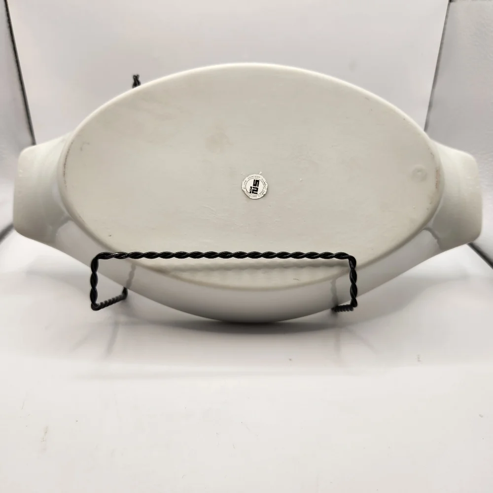 Vintage Cherries & Strawberries AuGratin Earthenware Oven to Table Baking Dish